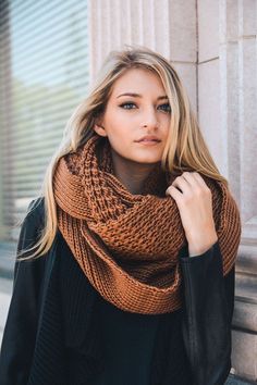 This gorgeous Chunky Knit Infinity Scarf is the perfect accessory for Fall……